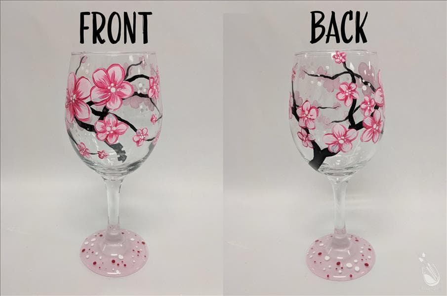 Happy Hour! Spring Cherry Blossoms on Glassware!