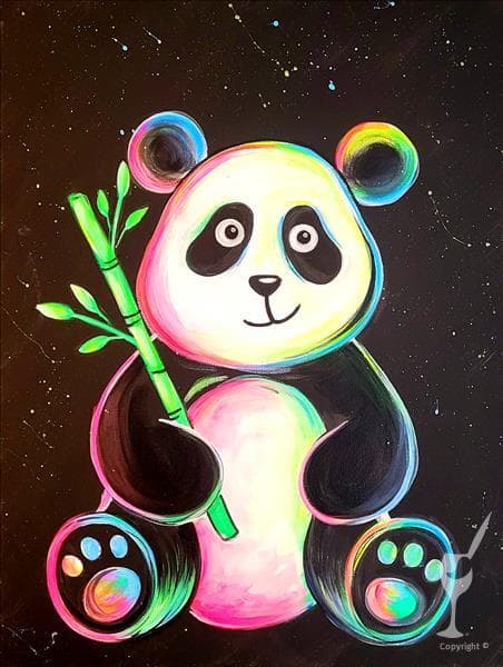 Spring Break! Glow Panda! (Pre-sketched)
