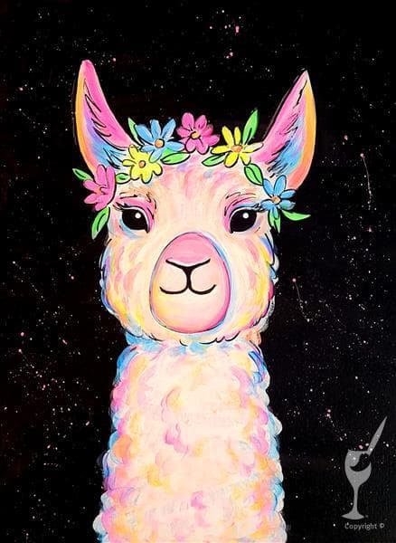 Spring Break! Glow Llama! (Pre-sketched)