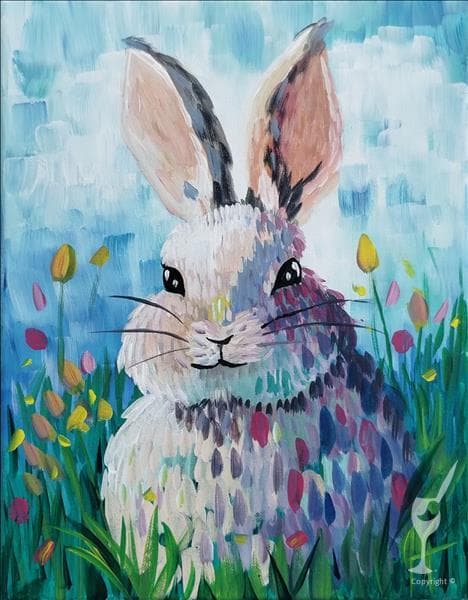 A Bunny Full of Brush Strokes! Add a Candle