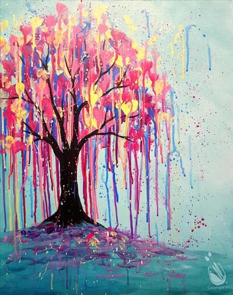 Happy Hour! Sip and Splatter Willow! Add a Candle