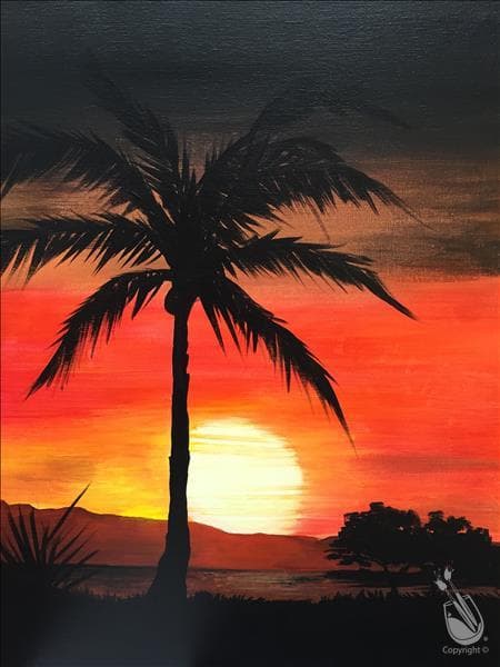 Palm Sunset! Add a Candle