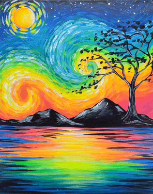 Friday Night Brush Party! Add a Candle!